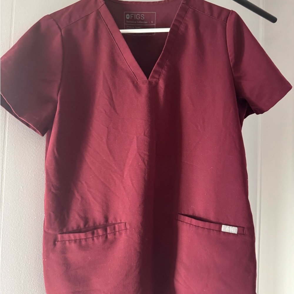 Women's Burgundy Skinny Scrub Pants set